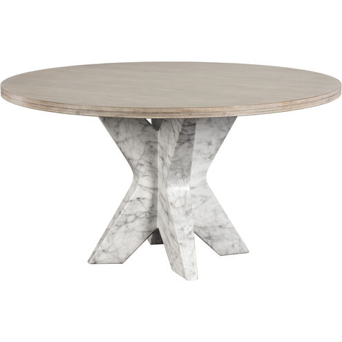 Cypher Marble Look / White Outdoor Dining Table Base